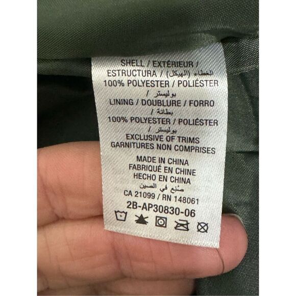 Ardene Olive Green Short Hooded‎ Windbreaker Size Medium - Picture 8 of 8